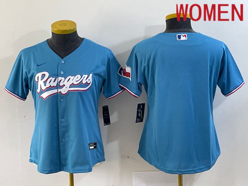 Women Texas Rangers Blank Blue Game Nike 2024 MLB Jersey style 2->->Women Jersey